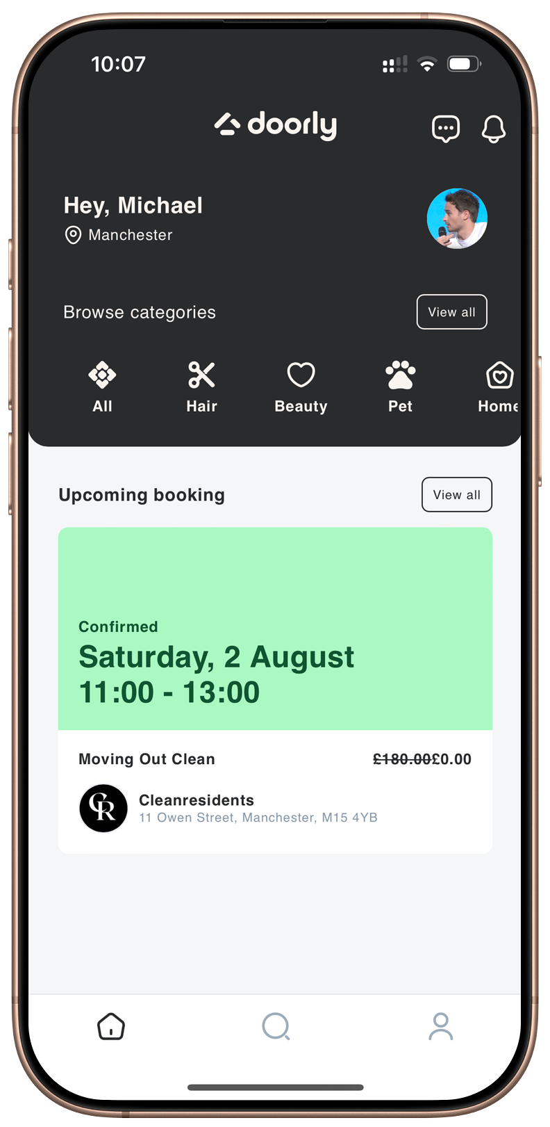 iPhone showing Doorly app